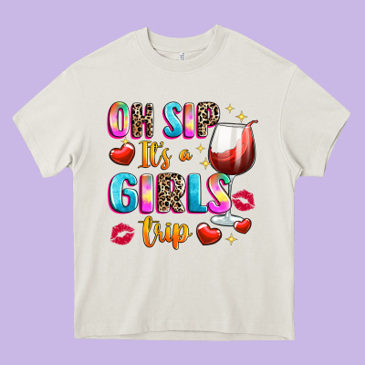 Oh Sip Its A Girls Heavy Core Tee Designed By Texasbilliewilder