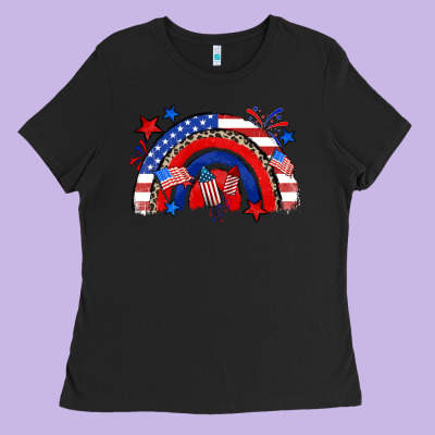 American Rainbow Ladies Tee Designed By Zillion Design Studio