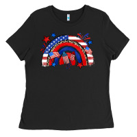 Black American rainbow Ladies Tee - Zillion Design Studio
