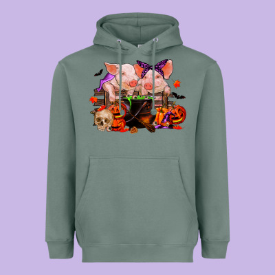 Halloween Pigs Heavyweight Hoodie Designed By Ranaportraitstore