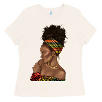 Bone afro black woman profile juneteenth Ladies Tee - texasbilliewilder