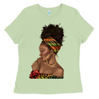 Matcha afro black woman profile juneteenth Ladies Tee - texasbilliewilder