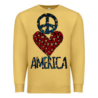 Antique Gold Peace Love America Premium Sweatshirt - Bettercallsaul
