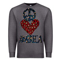 Charcoal Heather Peace Love America Premium Sweatshirt - Bettercallsaul