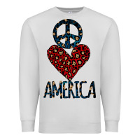 Dove Grey Peace Love America Premium Sweatshirt - Bettercallsaul