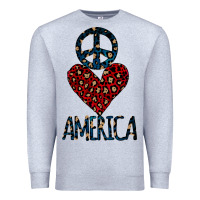 Heather Grey Peace Love America Premium Sweatshirt - Bettercallsaul