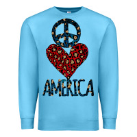 Ocean Blue Peace Love America Premium Sweatshirt - Bettercallsaul