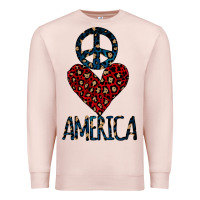 Pale Pink Peace Love America Premium Sweatshirt - Bettercallsaul