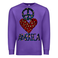 Purple Peace Love America Premium Sweatshirt - Bettercallsaul