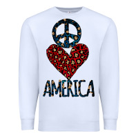 White Peace Love America Premium Sweatshirt - Bettercallsaul