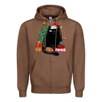 Chestnut christmas black cat Zipper Hoodie - MaliasSmallBusiness