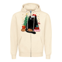 Sandshell christmas black cat Zipper Hoodie - MaliasSmallBusiness