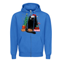 True Royal christmas black cat Zipper Hoodie - MaliasSmallBusiness