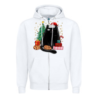 White christmas black cat Zipper Hoodie - MaliasSmallBusiness