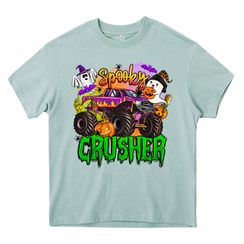 Spooky Crusher Monster Truck Heavy Core Tee by BarkalooDesign | Teevron
