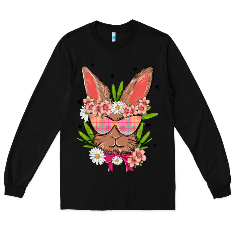 Bunny With Floral Long Sleeve Tee by MaliasSmallBusiness | Teevron