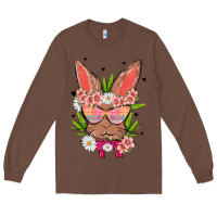 Chestnut bunny with floral Long Sleeve Tee - MaliasSmallBusiness