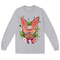 Moon Dust bunny with floral Long Sleeve Tee - MaliasSmallBusiness