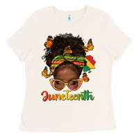Bone afro messy bun juneteenth Ladies Tee - texasbilliewilder