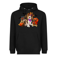 Black Halloween beagle dog Heavyweight Hoodie - RanaPortraitStore