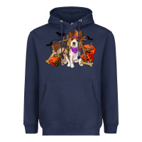 Navy Halloween beagle dog Heavyweight Hoodie - RanaPortraitStore