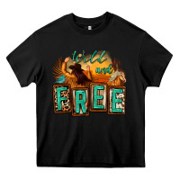 Black wild and free cowgirl horse desert Heavy Core Tee - Zillion Design Studio
