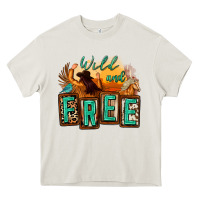 Cream wild and free cowgirl horse desert Heavy Core Tee - Zillion Design Studio