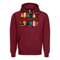 Burgundy custom crayons with pencil Zipper Hoodie - NancyCooperArtShop
