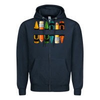 Navy custom crayons with pencil Zipper Hoodie - NancyCooperArtShop