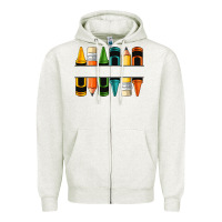 Oatmeal Heather custom crayons with pencil Zipper Hoodie - NancyCooperArtShop