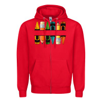 Red custom crayons with pencil Zipper Hoodie - NancyCooperArtShop
