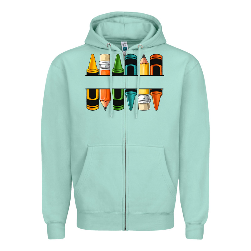 Custom Crayons With Pencil Zipper Hoodie by NancyCooperArtShop | Teevron