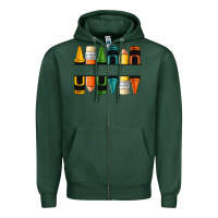 Sports Green custom crayons with pencil Zipper Hoodie - NancyCooperArtShop