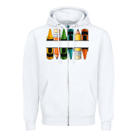 White custom crayons with pencil Zipper Hoodie - NancyCooperArtShop