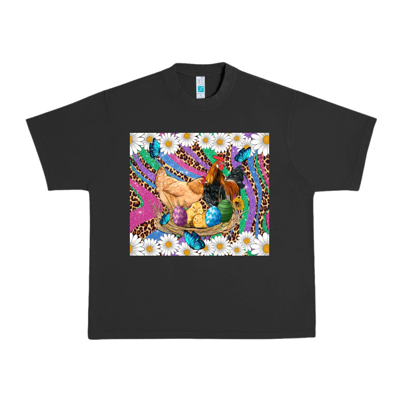 Easter Farm Chicken Chick Rooster Daisys Butterfly Sunflower Eggs Glit Urban Heavy Tee by Artiststas | Teevron