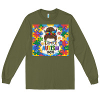 Army Green autism mom Long Sleeve Tee - MaliasSmallBusiness