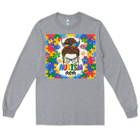 Heather Grey autism mom Long Sleeve Tee - MaliasSmallBusiness
