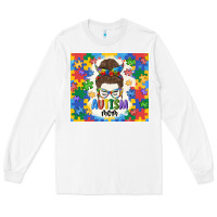 White autism mom Long Sleeve Tee - MaliasSmallBusiness