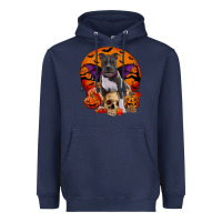 Navy halloween pitbull dog Heavyweight Hoodie - RanaPortraitStore