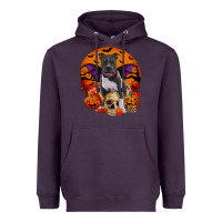 Plum halloween pitbull dog Heavyweight Hoodie - RanaPortraitStore
