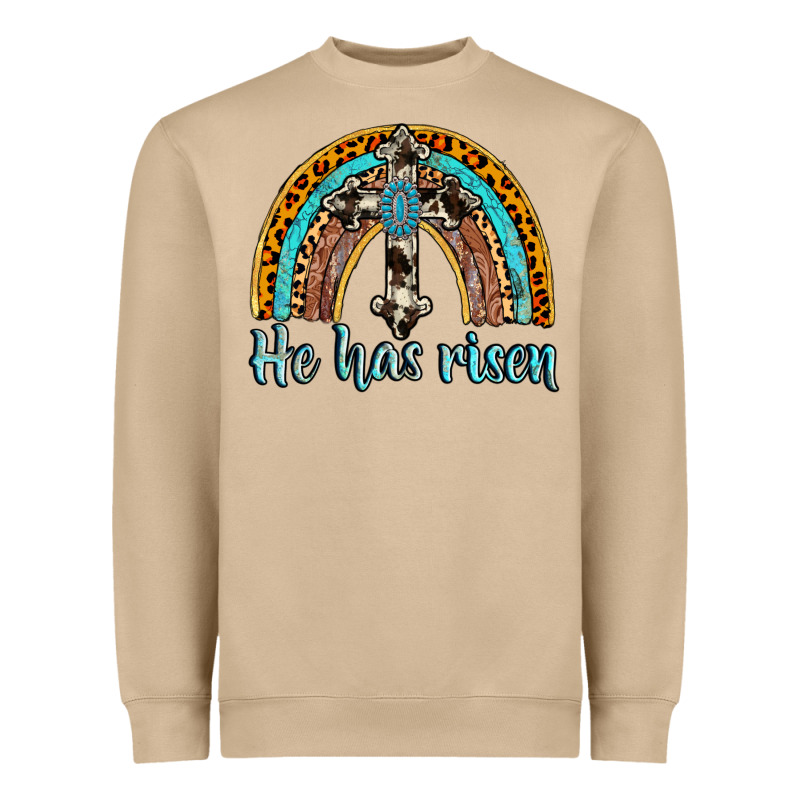He Has Risen Rainbow Heavyweight Sweatshirt by AdoDesignShop | Teevron