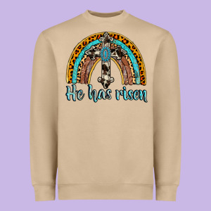He Has Risen Rainbow Heavyweight Sweatshirt Designed By Adodesignshop