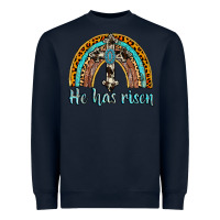 Navy he has risen rainbow Heavyweight Sweatshirt - AdoDesignShop