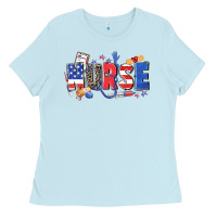 Baby Blue American nurse Ladies Tee - Zillion Design Studio