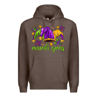Coffee Mardi Gras with jester Premium Hoodie - NancyCooperArtShop
