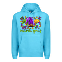 Ocean Blue Mardi Gras with jester Premium Hoodie - NancyCooperArtShop
