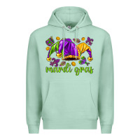 Seafoam Mardi Gras with jester Premium Hoodie - NancyCooperArtShop