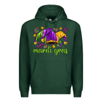 Sports Green Mardi Gras with jester Premium Hoodie - NancyCooperArtShop