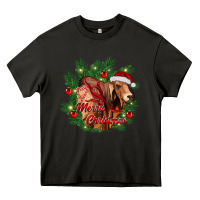 Merry Christmas Brahman Bull Heavy Core Tee | Teevron