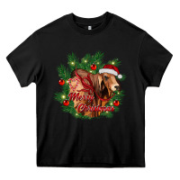 Black merry Christmas brahman bull Heavy Core Tee - RanaPortraitStore